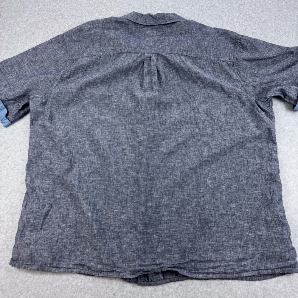 Tommy Hilfiger Shirt Mens 3XLT Gray Linen Cotton Short Sleeve Big Tall Summer - Picture 7 of 10